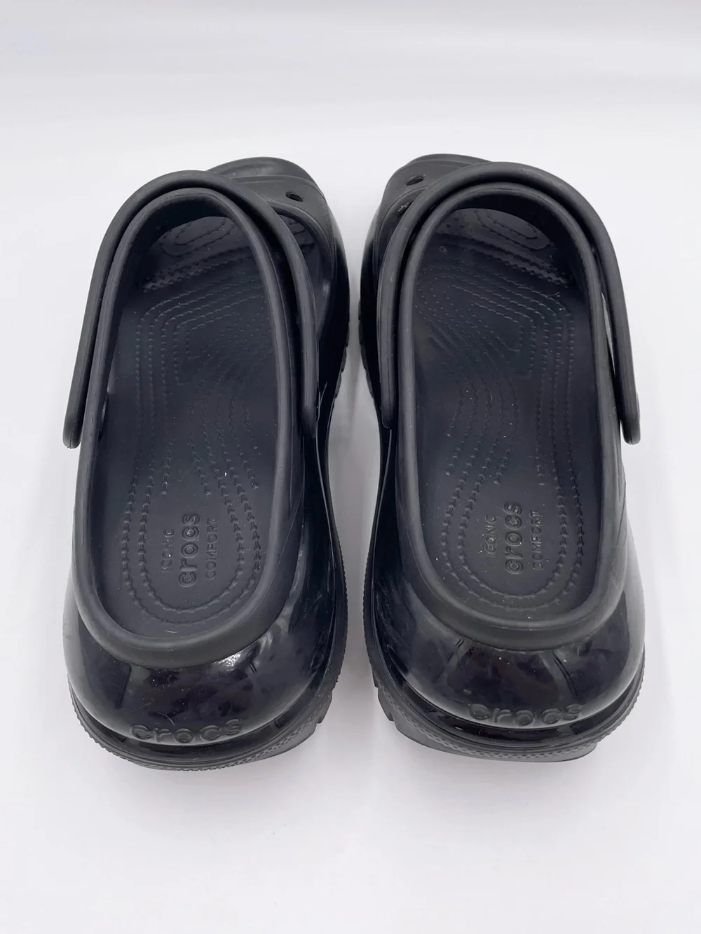 Crocs Classic Mega Crush Platform Wedge Sandals Black Women's Size 9 Men's 7